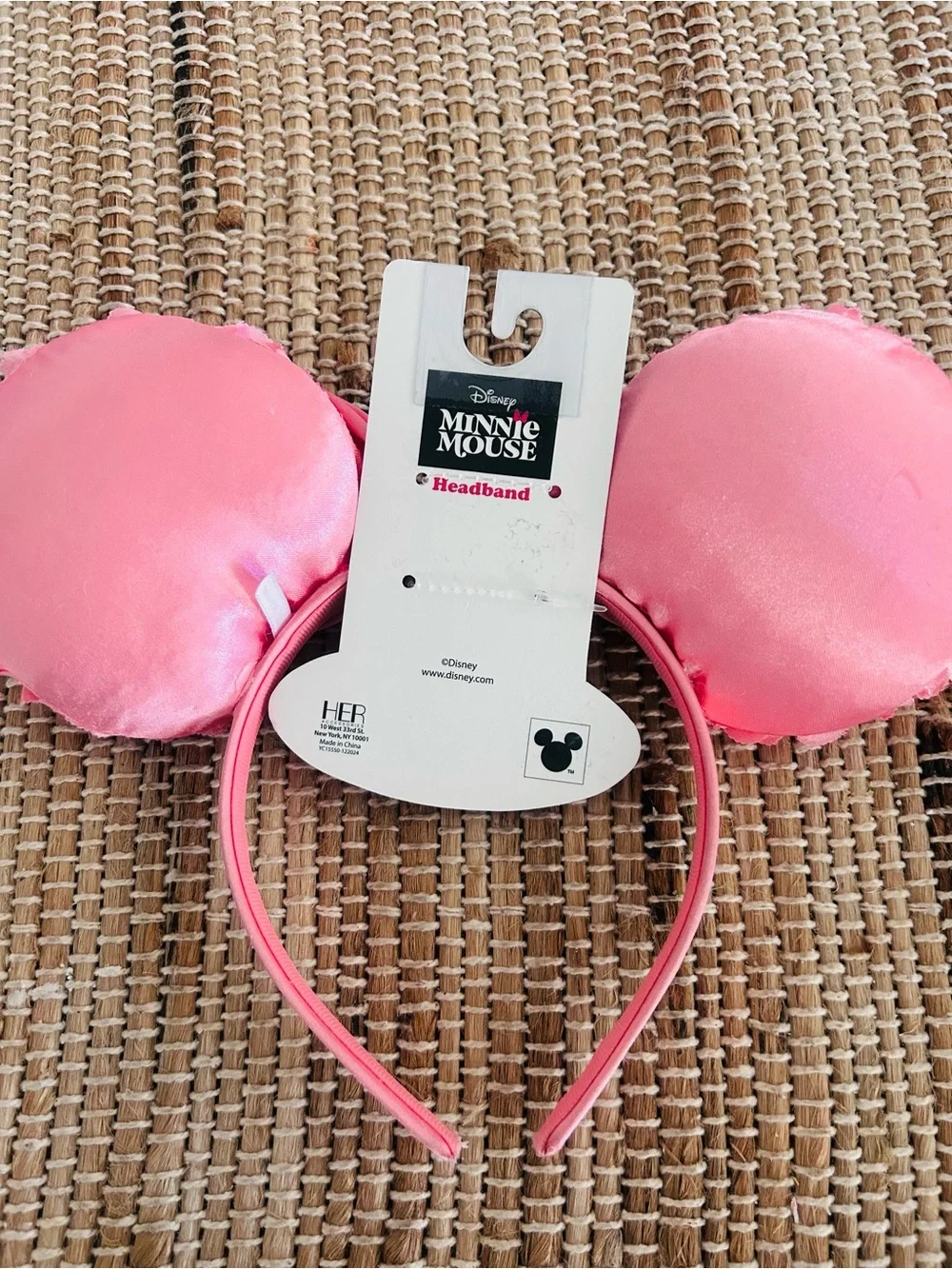 Disney Minnie Mouse Pink Rose Bow Headband